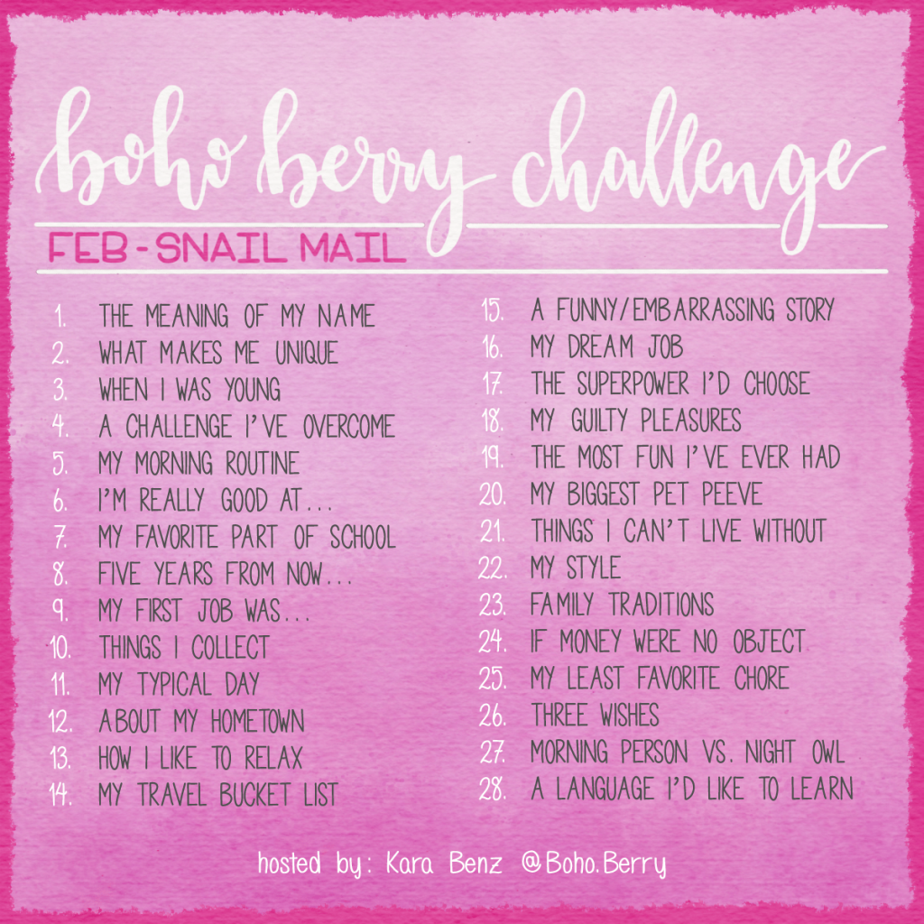 Boho Berry Challenge – Feb 2018 – Page 4 – WRITTEN IN PINK